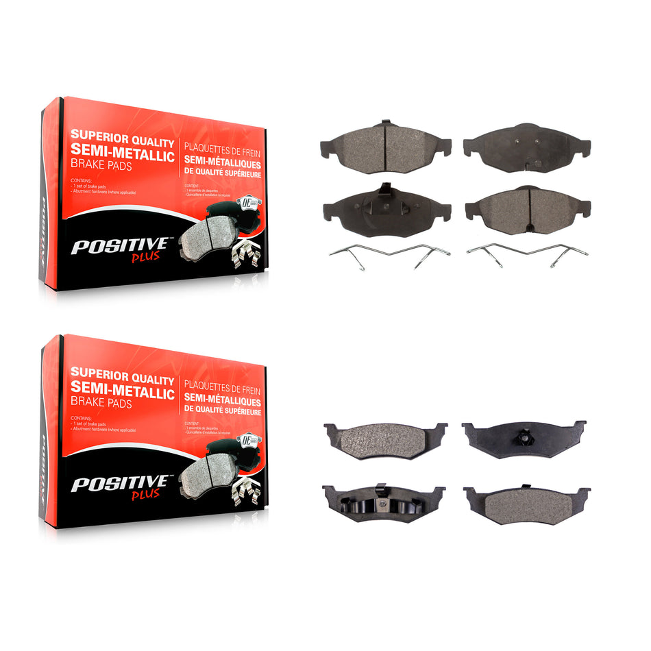 Front Rear Semi-Metallic Brake Pads Kit For Chrysler Sebring Dodge Stratus KPF-100402