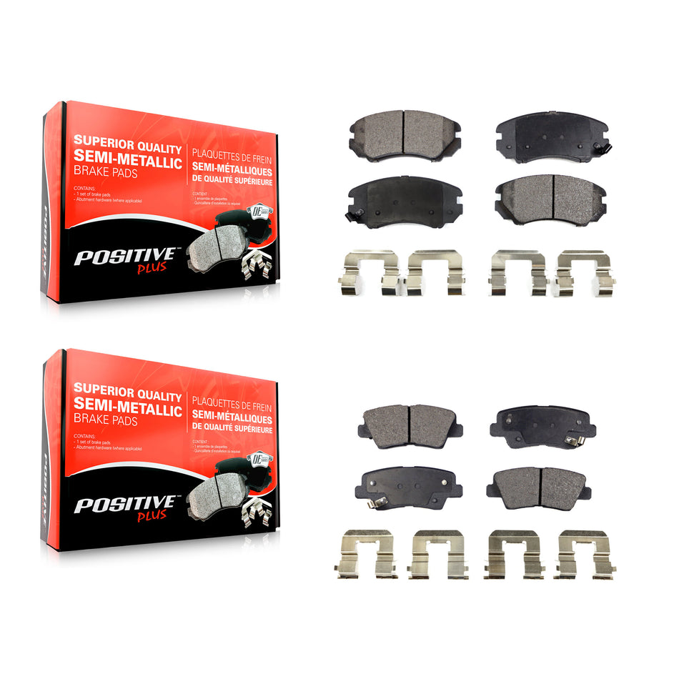 Front Rear Semi-Metallic Brake Pads Kit For Kia Hyundai Soul Sonata Elantra Amanti Azera KPF-100431