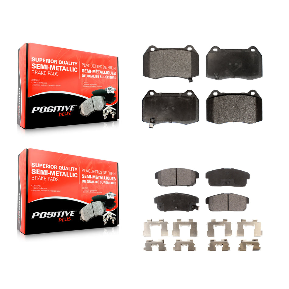 Front Rear Semi-Metallic Brake Pads Kit For 2002-2006 Nissan Sentra 2.5L With 4 Piston Caliper KPF-100450