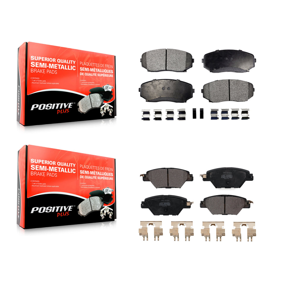 Front Rear Semi-Metallic Brake Pads Kit For 2016-2022 Mazda CX-9 KPF-100460