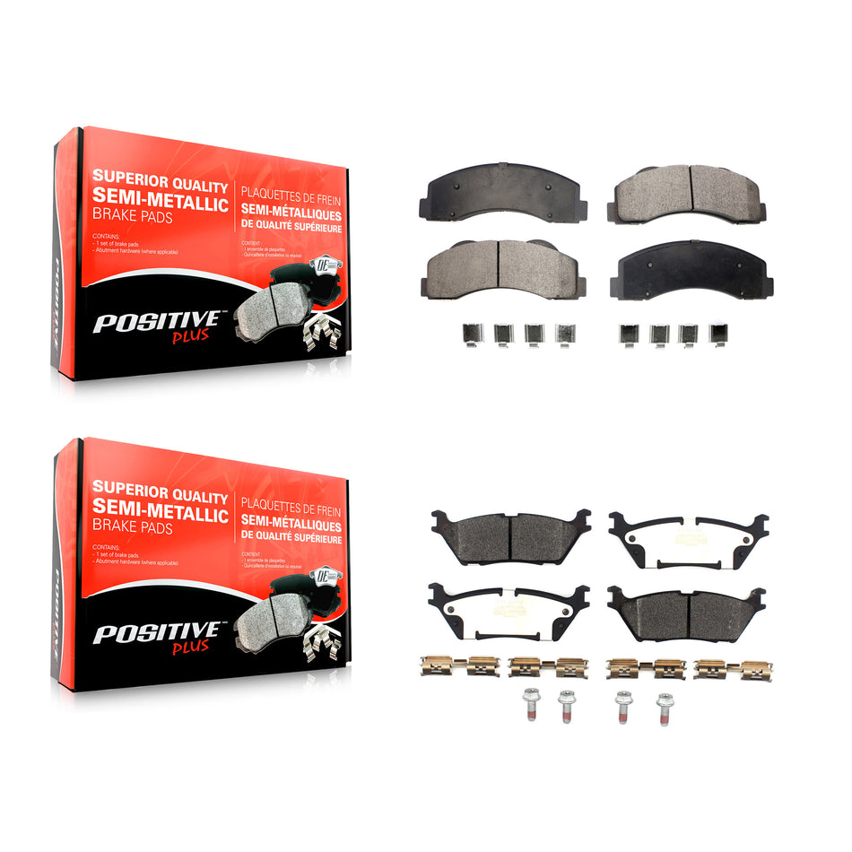 Front Rear Semi-Metallic Brake Pads Kit For Ford F-150 Expedition Lincoln Navigator KPF-100468