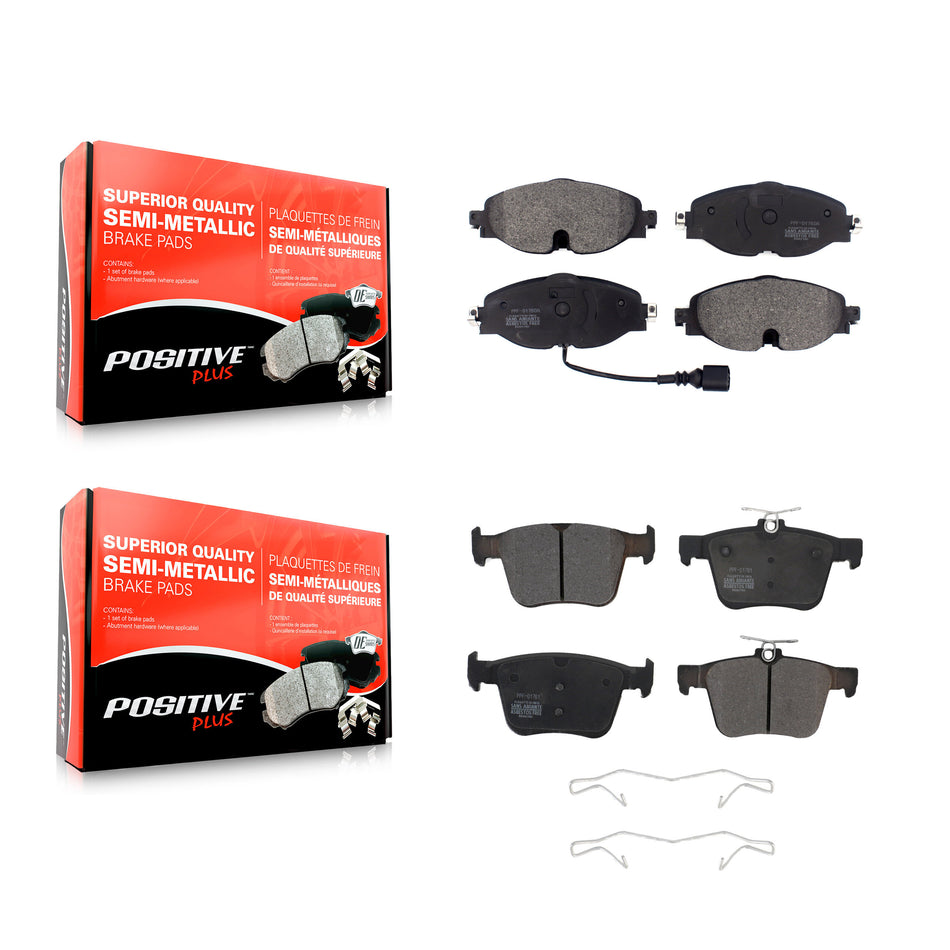 Front Rear Semi-Metallic Brake Pads Kit For Volkswagen Jetta Audi A3 Quattro e-Golf Sportback e-tron TT Taos KPF-100479