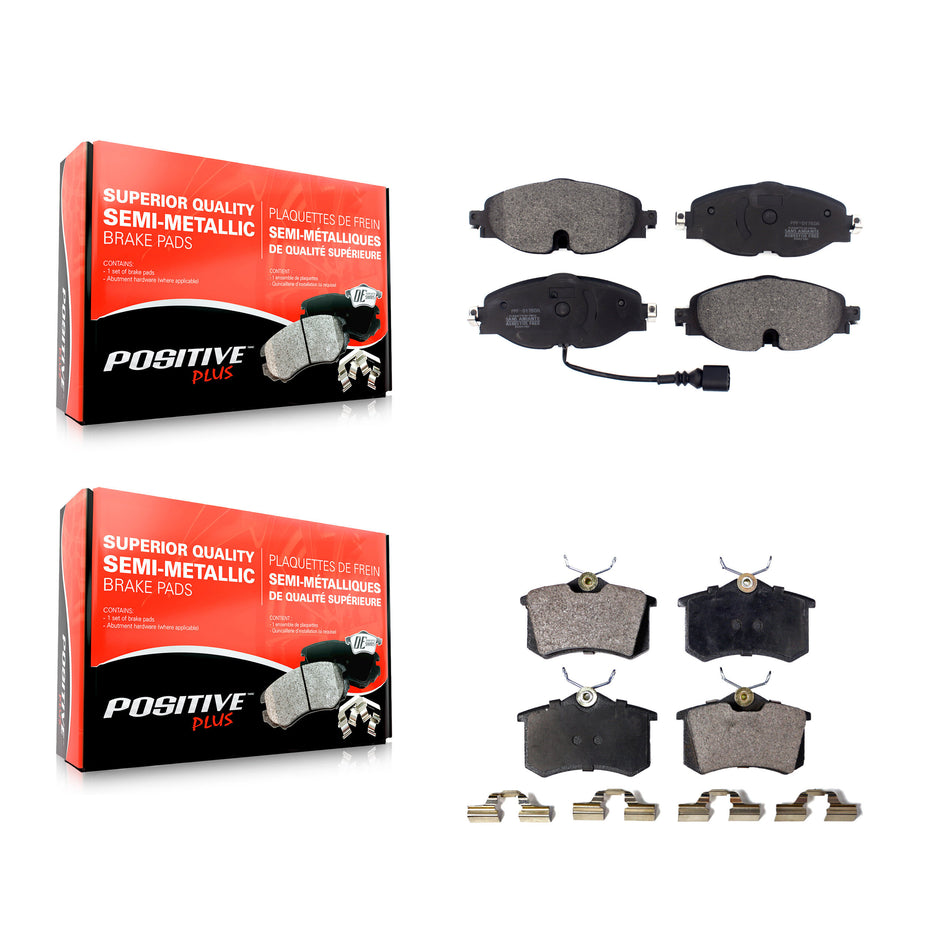 Front Rear Semi-Metallic Brake Pads Kit For 2015-2015 Volkswagen Golf SportWagen KPF-100481