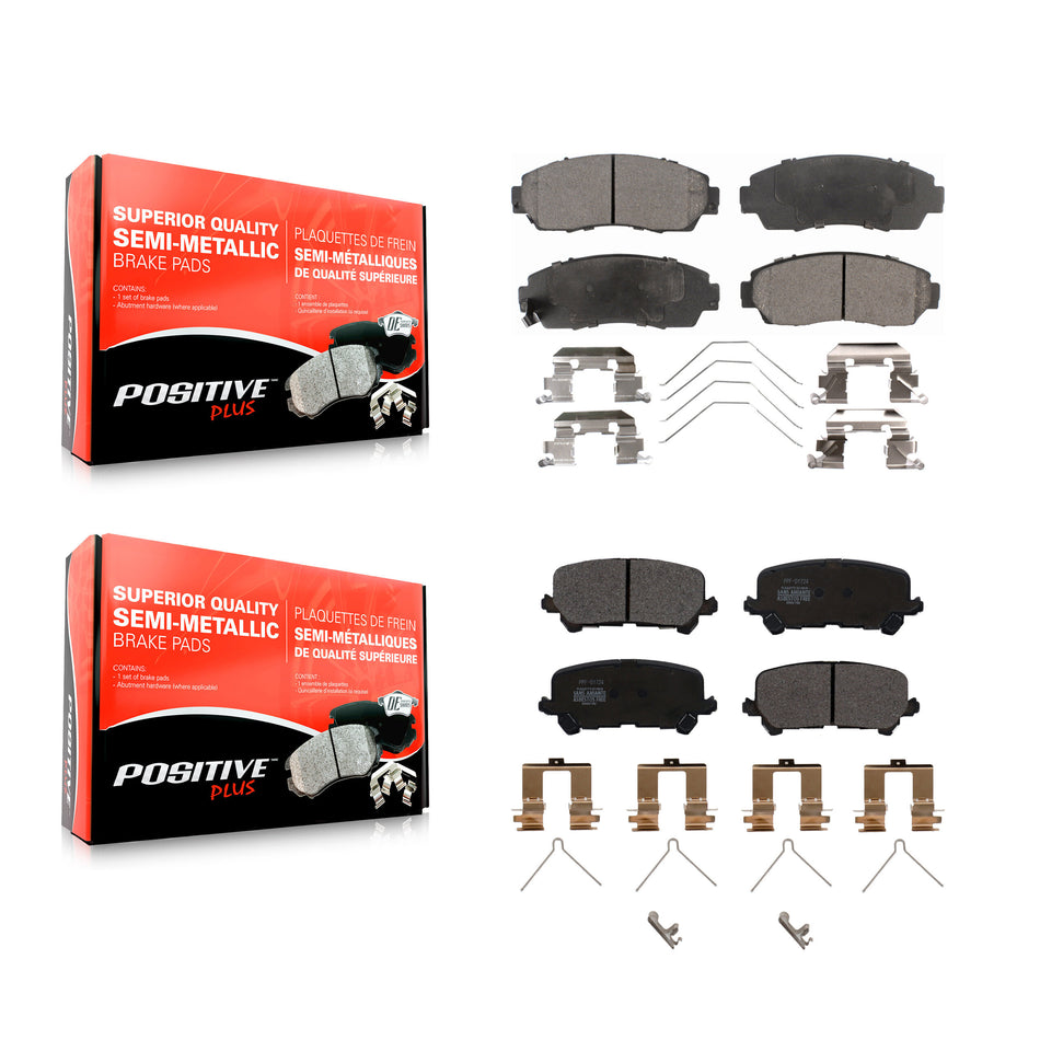 Front Rear Semi-Metallic Brake Pads Kit For 2019-2022 Honda Passport KPF-100524