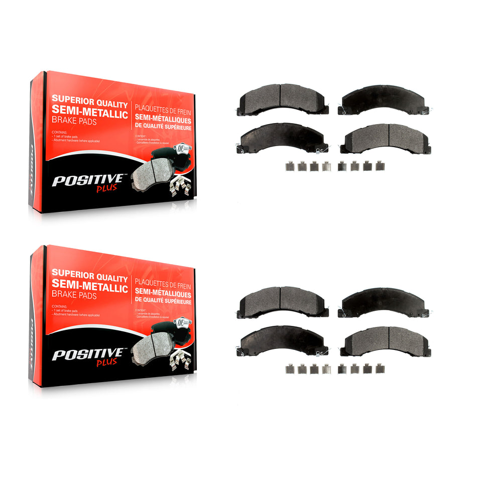 Front Rear Semi-Metallic Brake Pads Kit For Ram 5500 Dodge Sterling Truck 4500 Bullet 45 55 KPF-100574