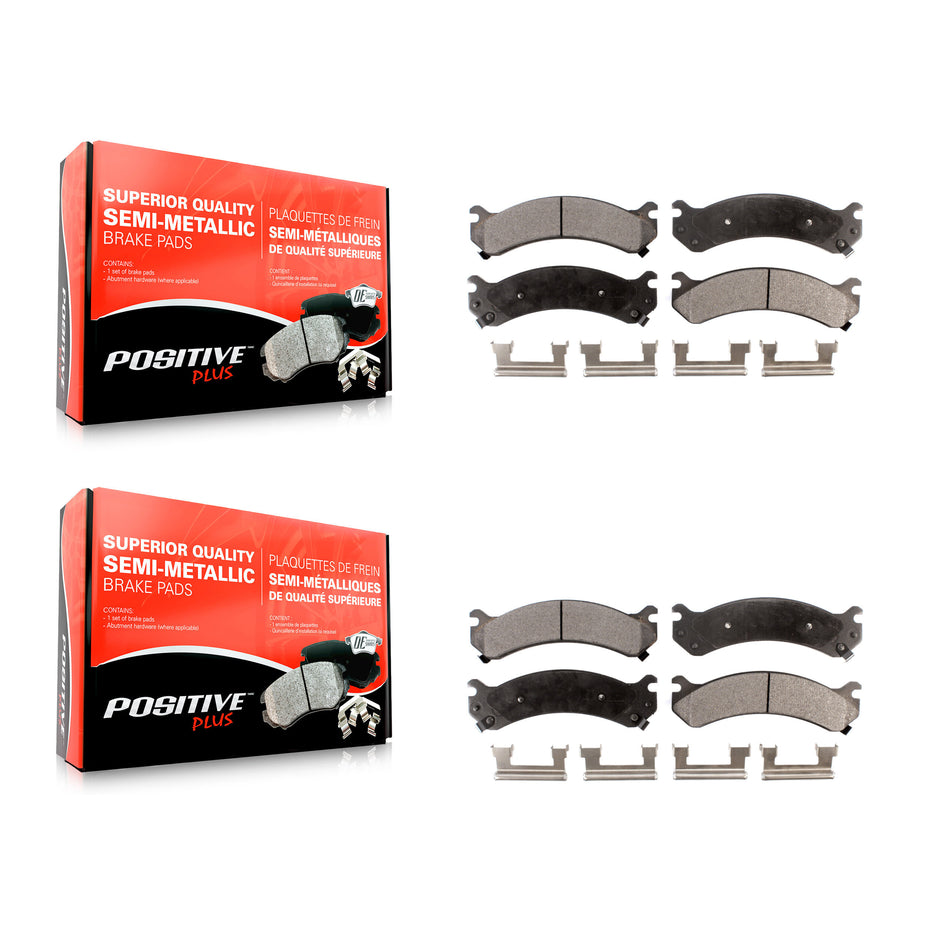 Front Rear Semi-Metallic Brake Pads Kit For Chevrolet Silverado 3500 HD GMC Sierra Classic KPF-100575