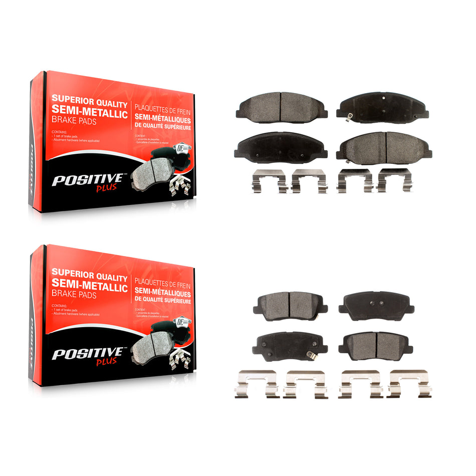 Front Rear Semi-Metallic Brake Pads Kit For 2014 Cadillac CTS Luxury with Sedan 3.6L Without Heavy Duty Brakes KPF-100600