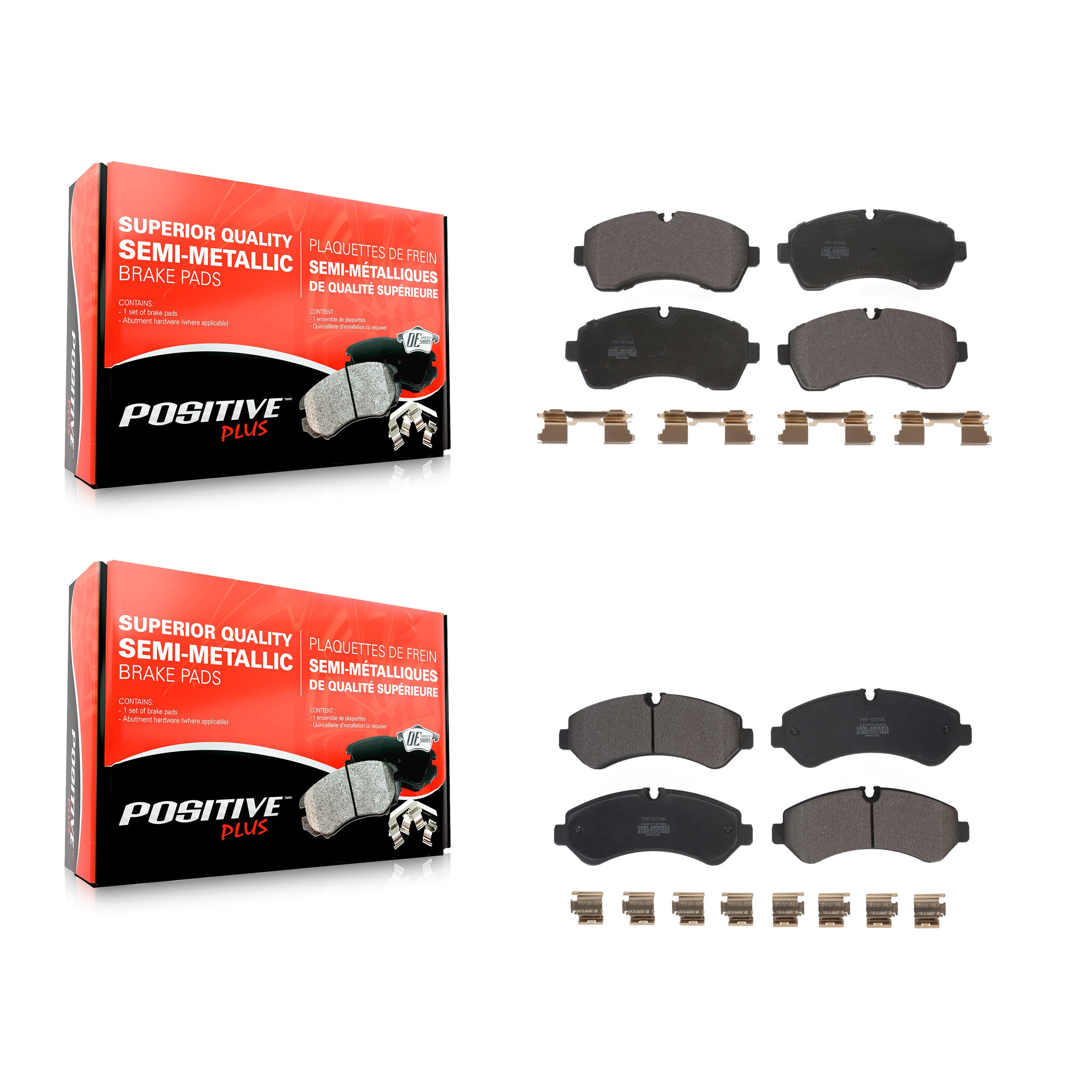 Front Rear Semi-Metallic Brake Pads Kit For Mercedes-Benz Sprinter 3500 4500 3500XD KPF-100611