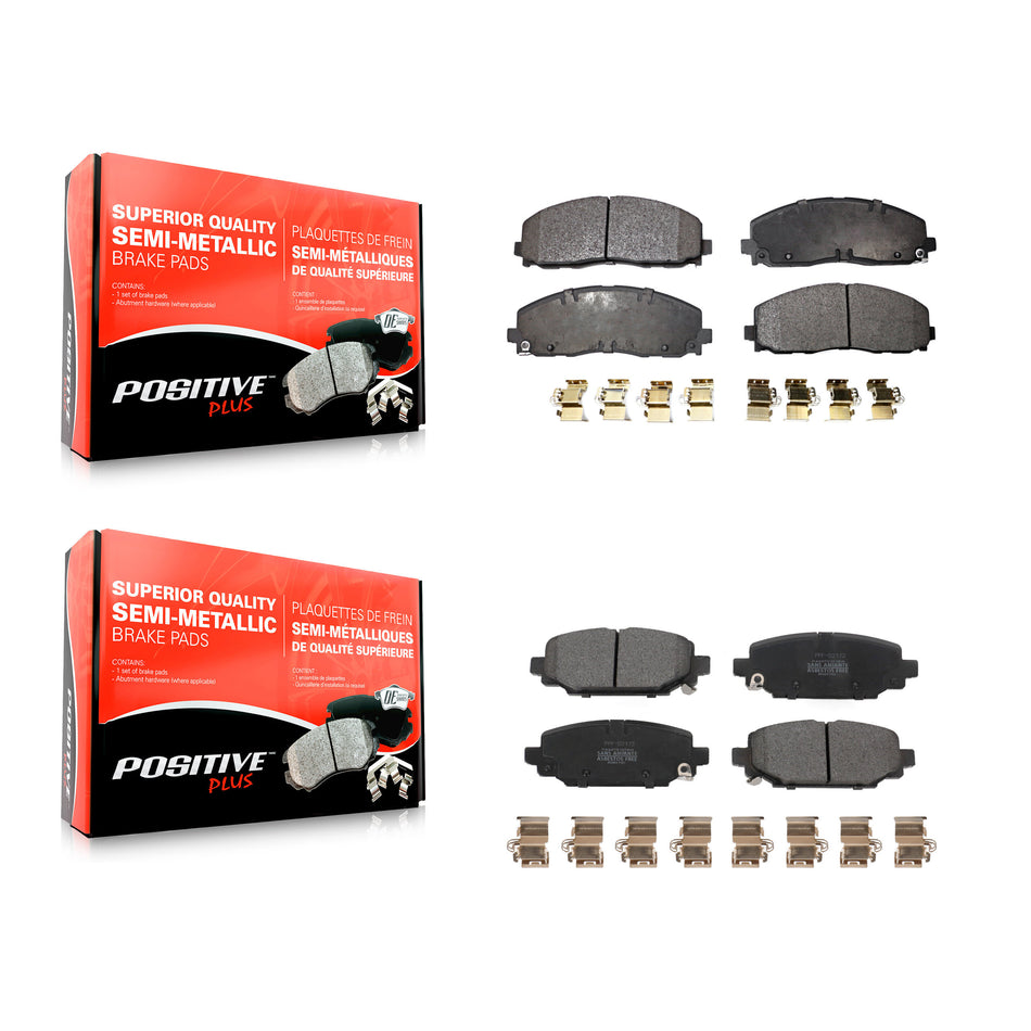 Front Rear Semi-Metallic Brake Pads Kit For Jeep Wrangler With 328mm Diameter Rotor KPF-100633