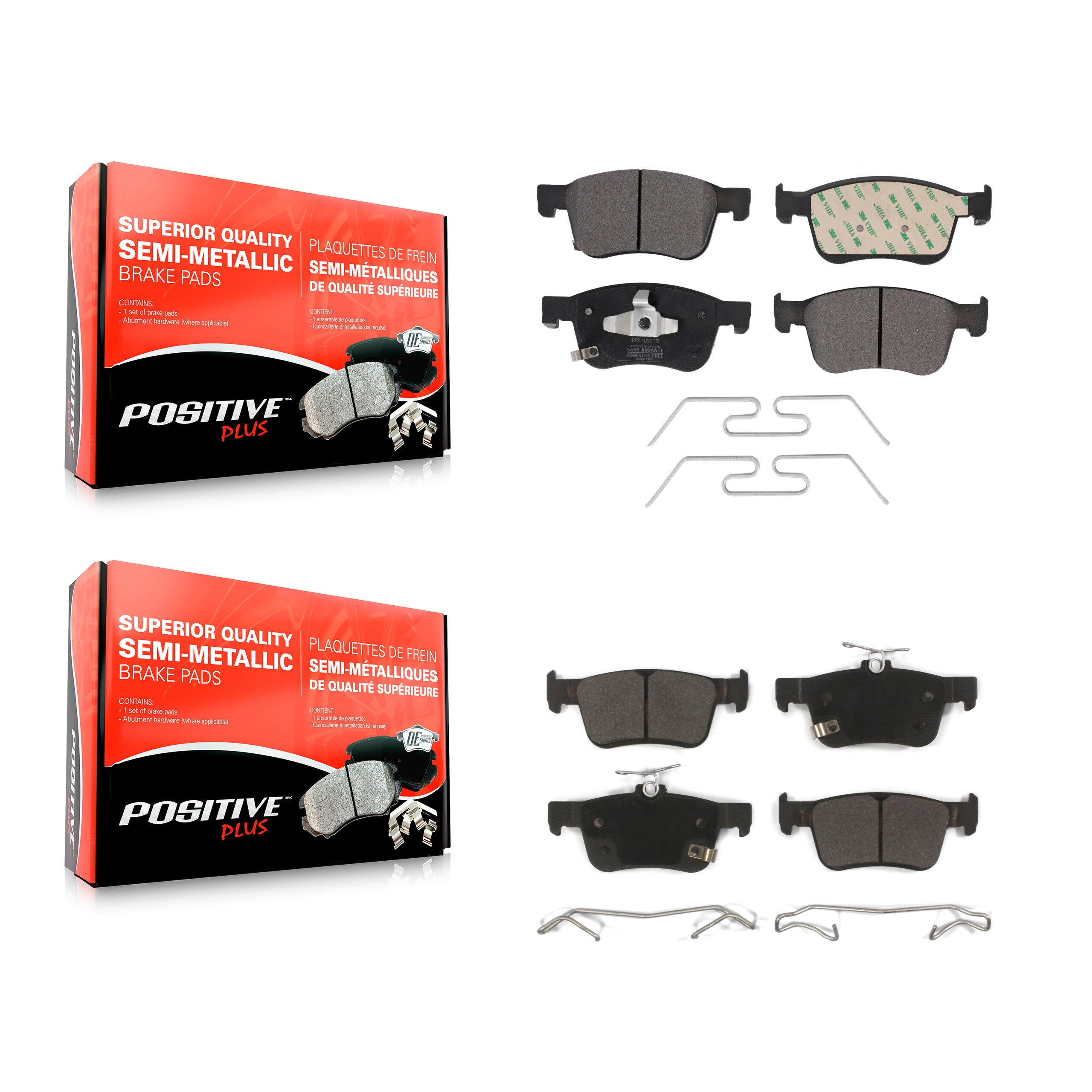 Front Rear Semi-Metallic Brake Pads Kit For 2023-2024 Acura Integra 1.5L KPF-100649