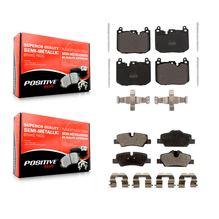 Front Rear Semi-Metallic Brake Pad Kit For 2015 Mini Cooper S/John Works with 2.0L KPF-100653