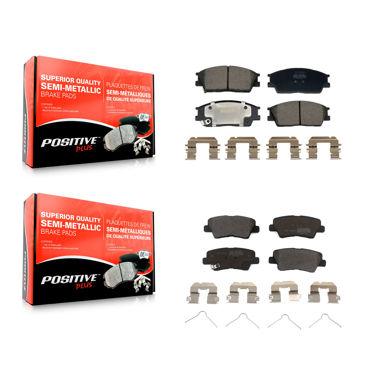 Front Rear Semi-Metallic Brake Pads Kit For Hyundai Venue Kia Soul KPF-100700