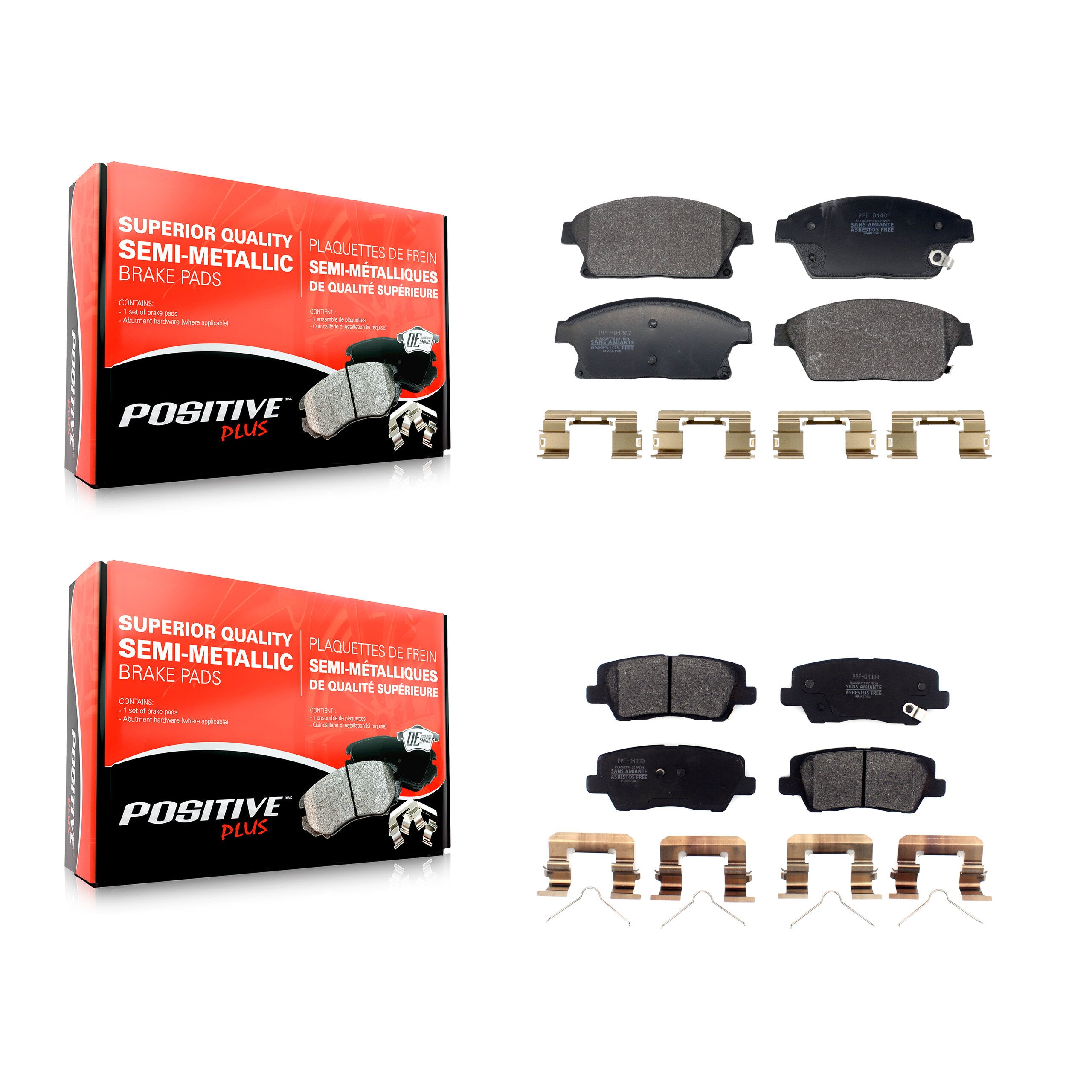Front Rear Semi-Metallic Brake Pads Kit For Cadillac ATS KPF-100716