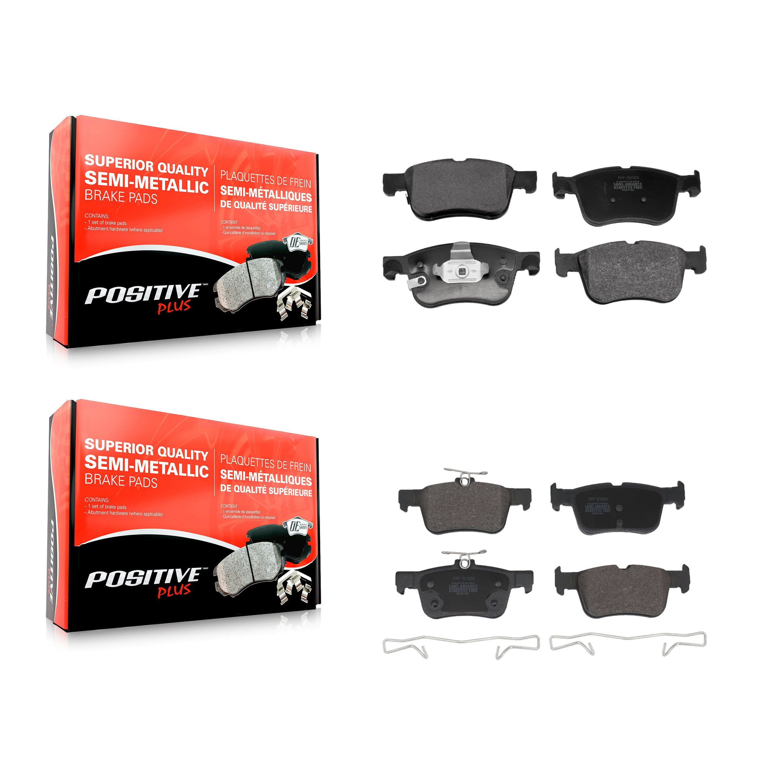 Front Rear Semi-Metallic Brake Pads Kit For Ford Escape Bronco Sport Maverick Lincoln KPF-100774