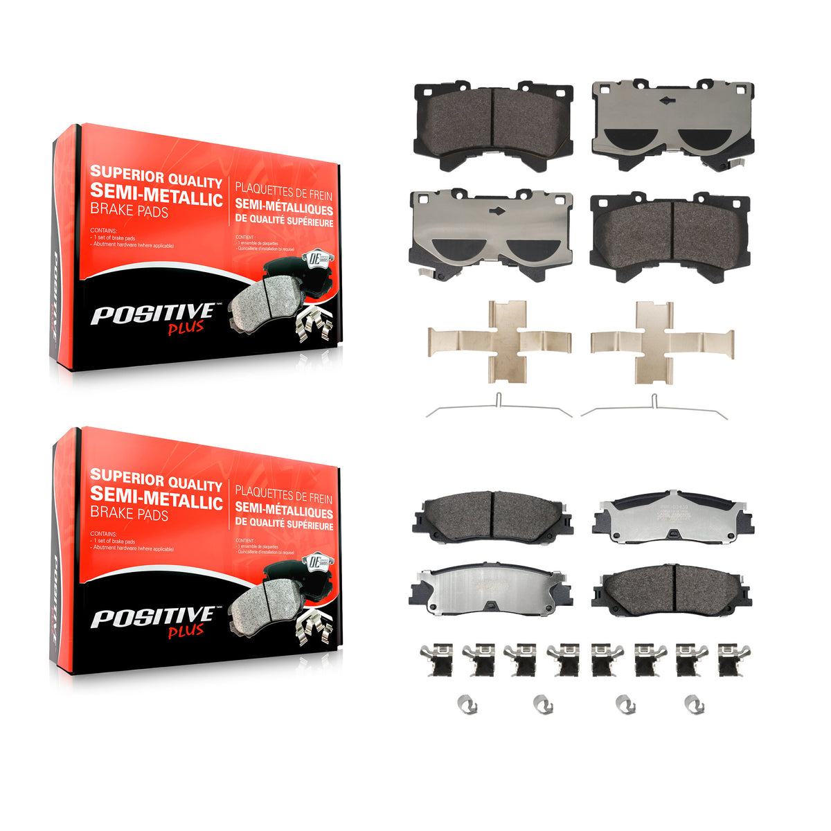 Front Rear Semi-Metallic Brake Pads Kit For Toyota Tundra Sequoia Lexus LX600 KPF-100784