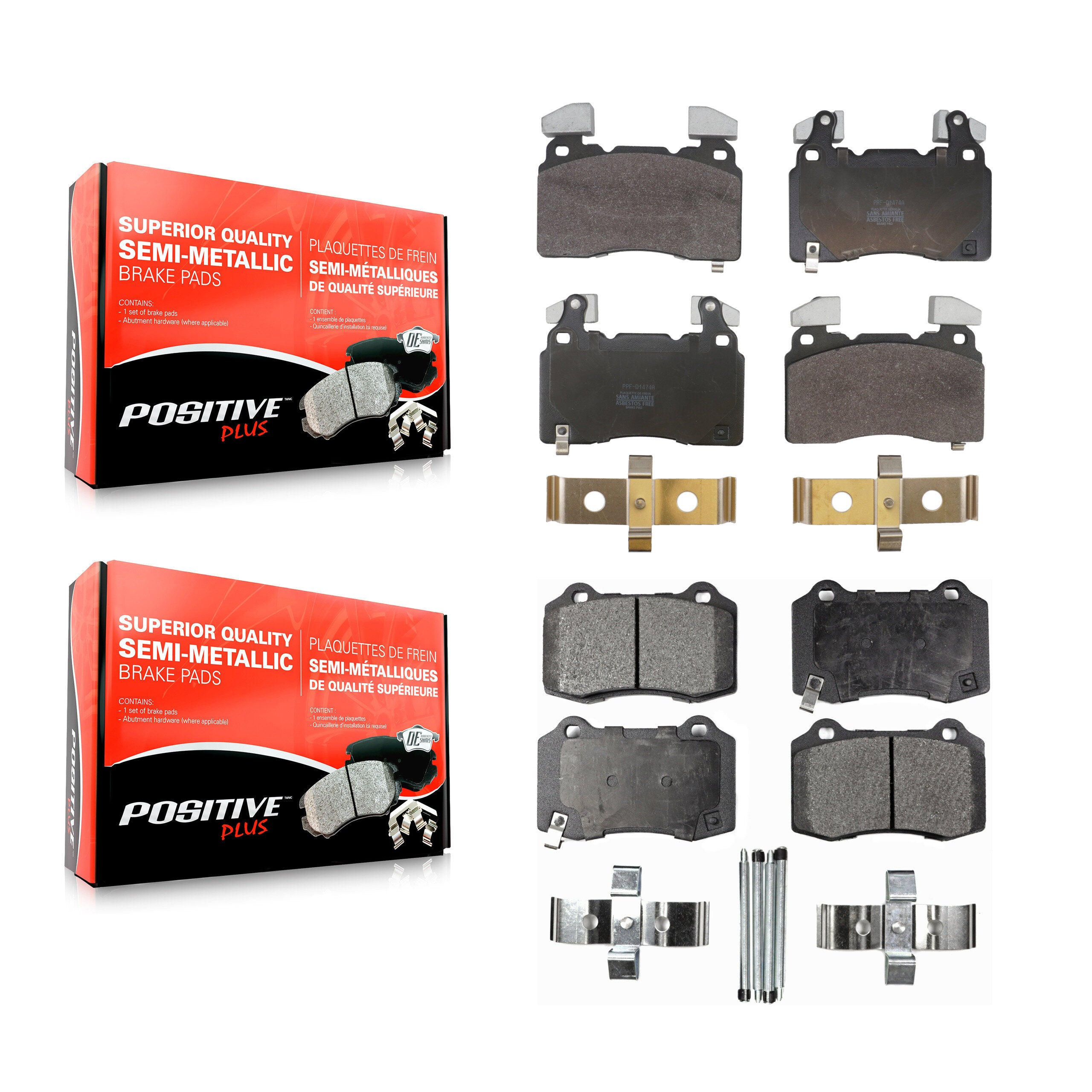 Front Rear Semi-Metallic Brake Pads Kit For Chevrolet Camaro SS KPF-100811