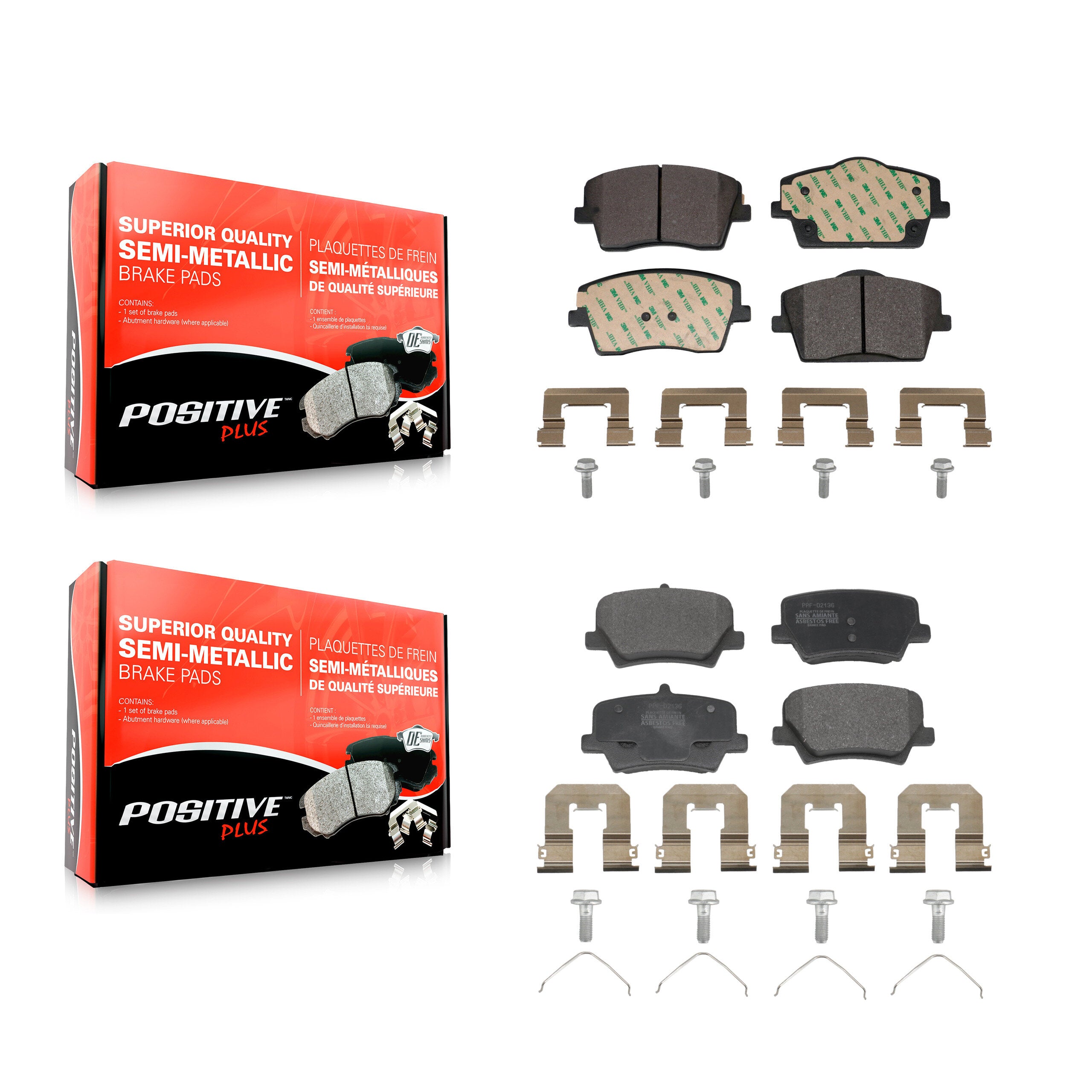 Front Rear Semi-Metallic Brake Pads Kit For Volvo XC40 With 322mm Diameter Rotor KPF-100813
