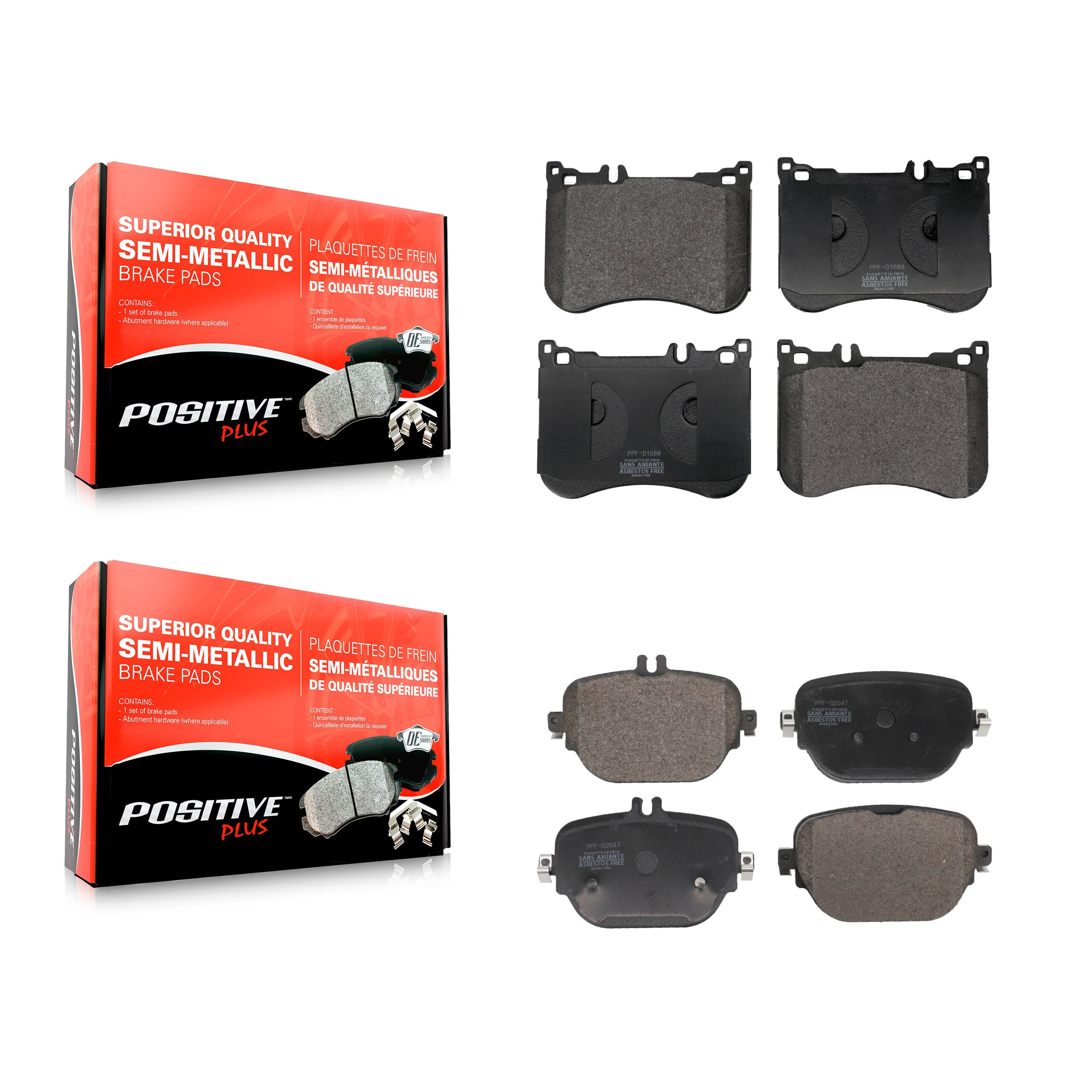 Front Rear Semi-Metallic Brake Pads Kit For Mercedes-Benz E53 AMG CLS53 KPF-100815