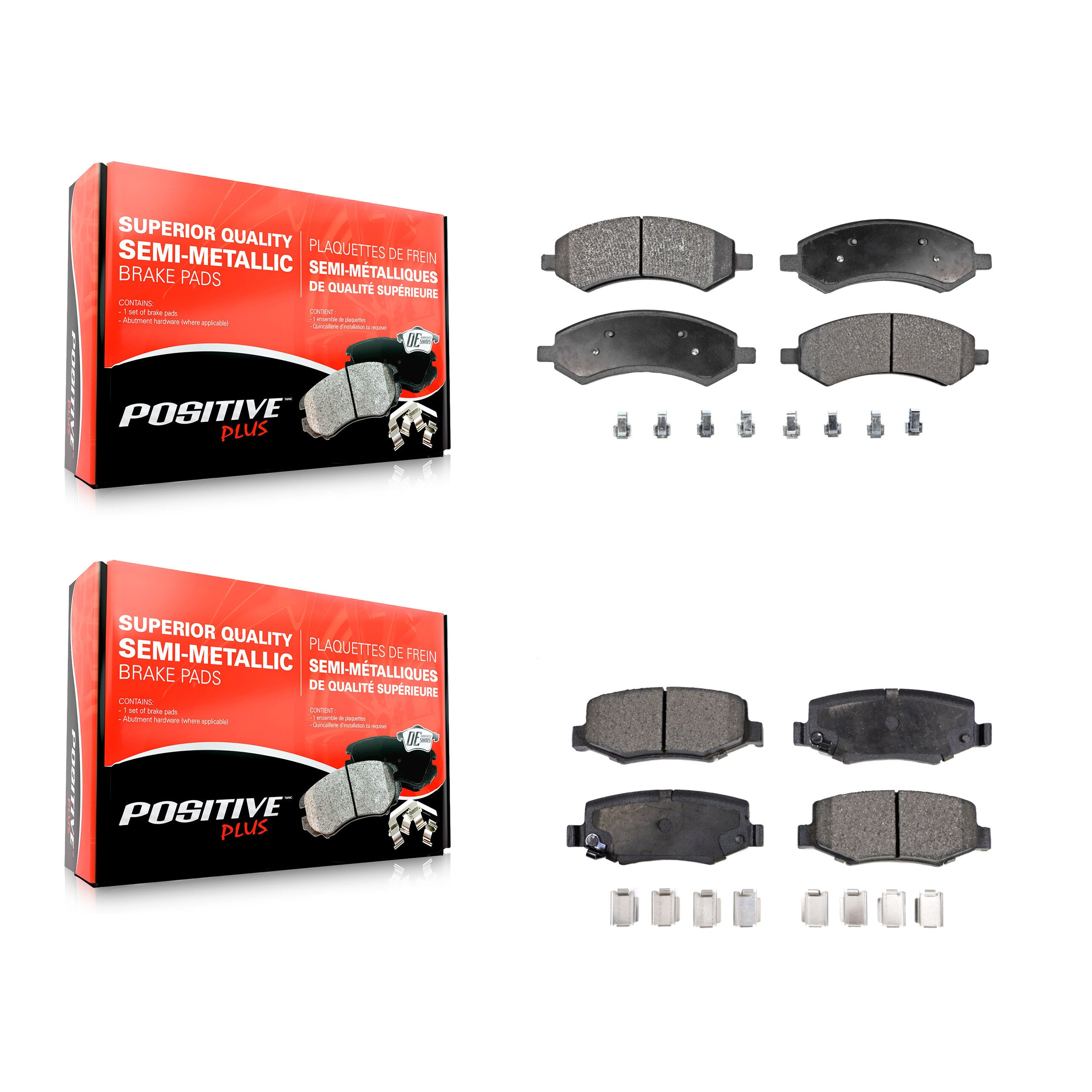 Front Rear Semi-Metallic Brake Pads Kit For Jeep Wrangler JK KPF-100832