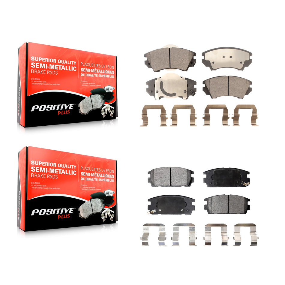 Front Rear Semi-Metallic Brake Pad Kit For 17 GMC Terrain Vehicles Manufactured In Mexico KPF-100835