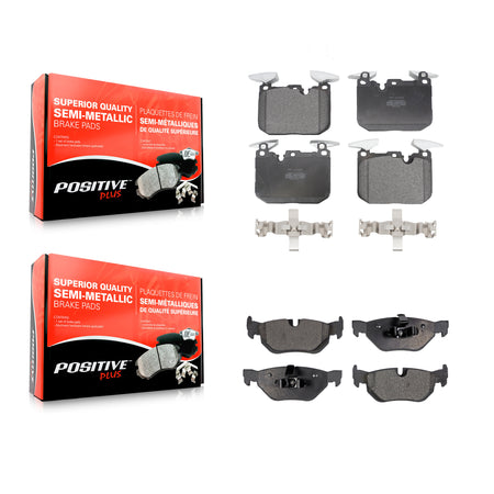Front Rear Semi-Metallic Brake Pads Kit For 2013 BMW 328i xDrive Sedan with 3.0L KPF-100836