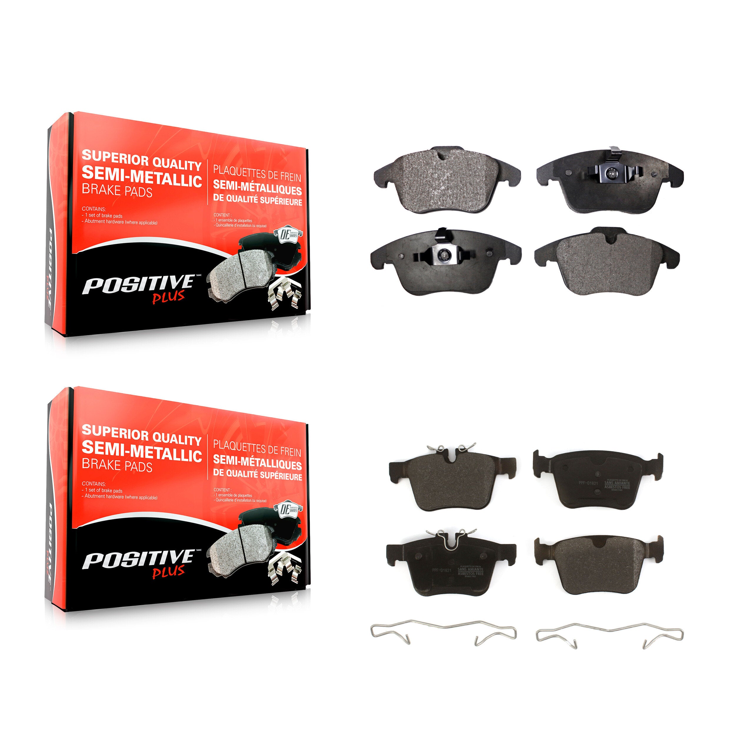 Front Rear Semi-Metallic Brake Pads Kit For Land Rover Range Evoque KPF-100839