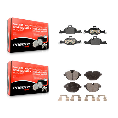 Front Rear Semi-Metallic Brake Pads Kit For BMW 530i xDrive Without Blue Painted Calipers KPF-100840