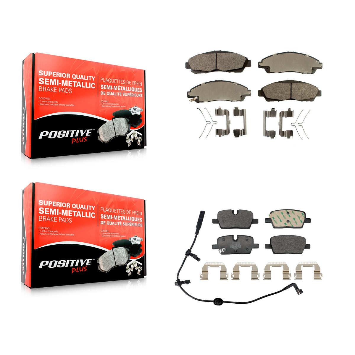 Front Rear Semi-Metallic Brake Pads Kit For 2020 Buick Enclave To Chassis VIN #LJ296020 KPF-100841