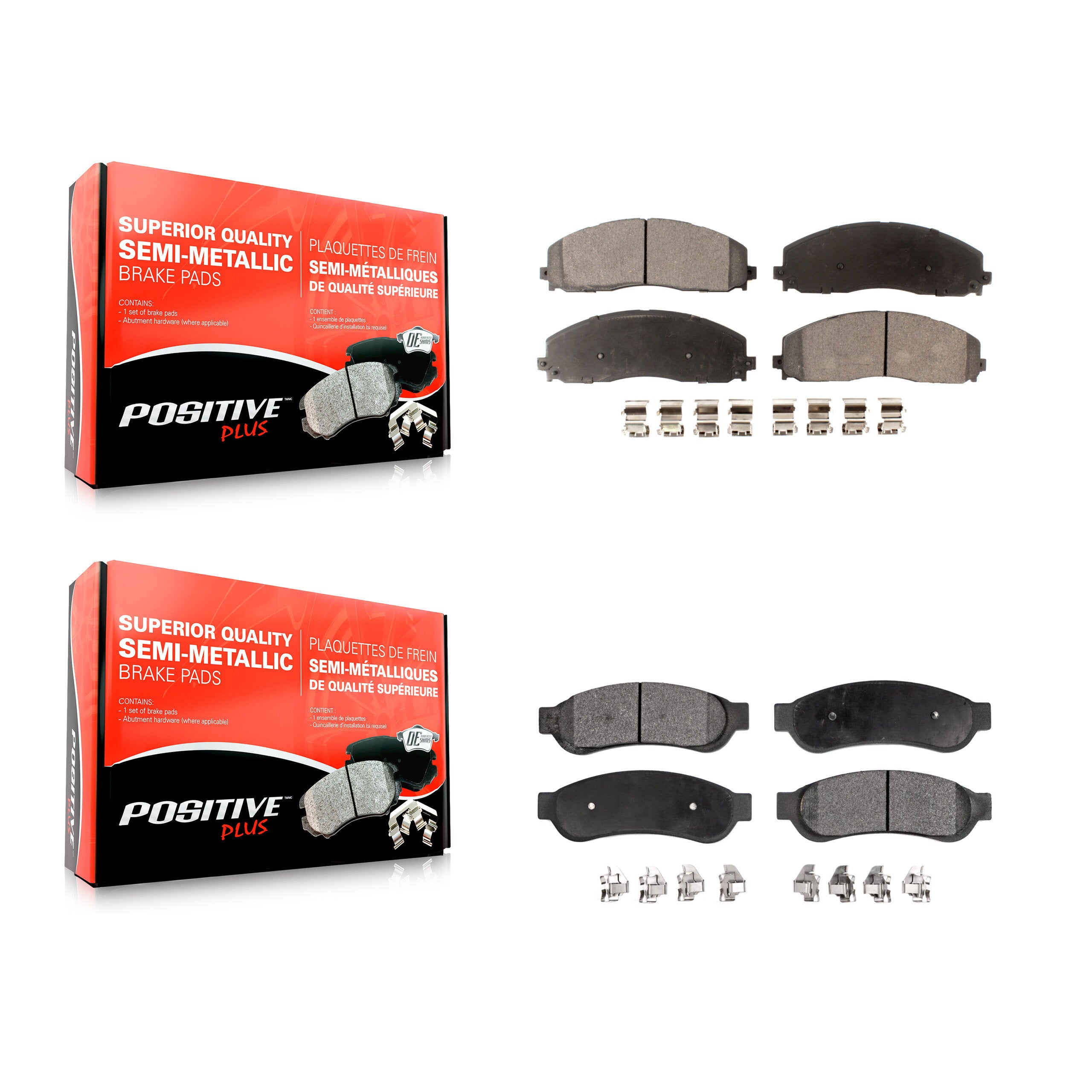 Front Rear Semi-Metallic Brake Pads Kit For 2013 Ford F-250 Super Duty To 10 21 12 KPF-100846