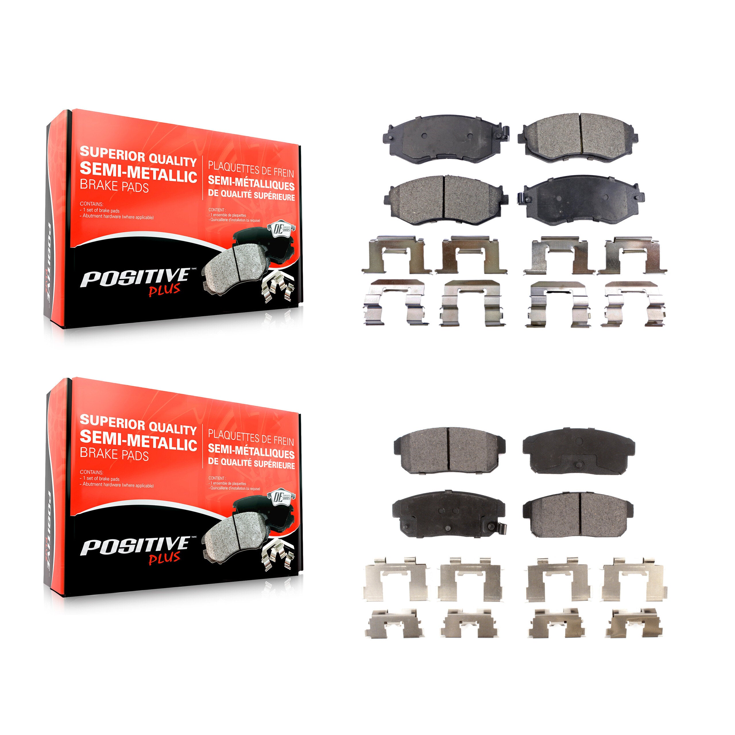 Front Rear Semi-Metallic Brake Pads Kit For 2001 Nissan Sentra 1.8L From 06 01 KPF-100848