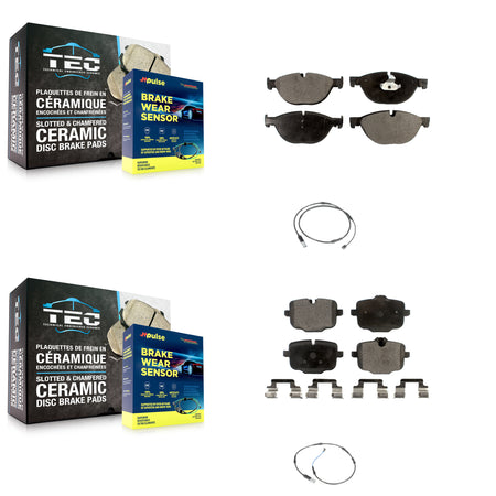 Front Rear Semi-Metallic Brake Pads & Wear Sensor Kit For BMW 650i xDrive Gran Coupe 550i KPW-100011