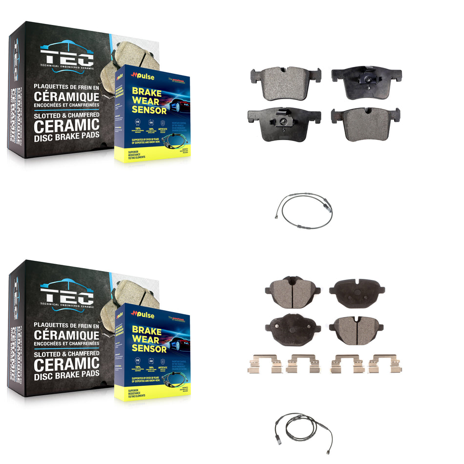 Front Rear Semi-Metallic Disc Brake Pads And Wear Sensors Kit For BMW X3 X4 KPW-100013