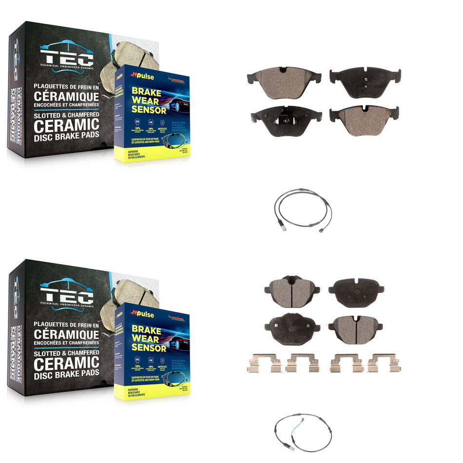 Front Rear Semi-Metallic Brake Pads Wear Sensor Kit For BMW 535i 528i 535d ActiveHybrid 5 KPW-100015