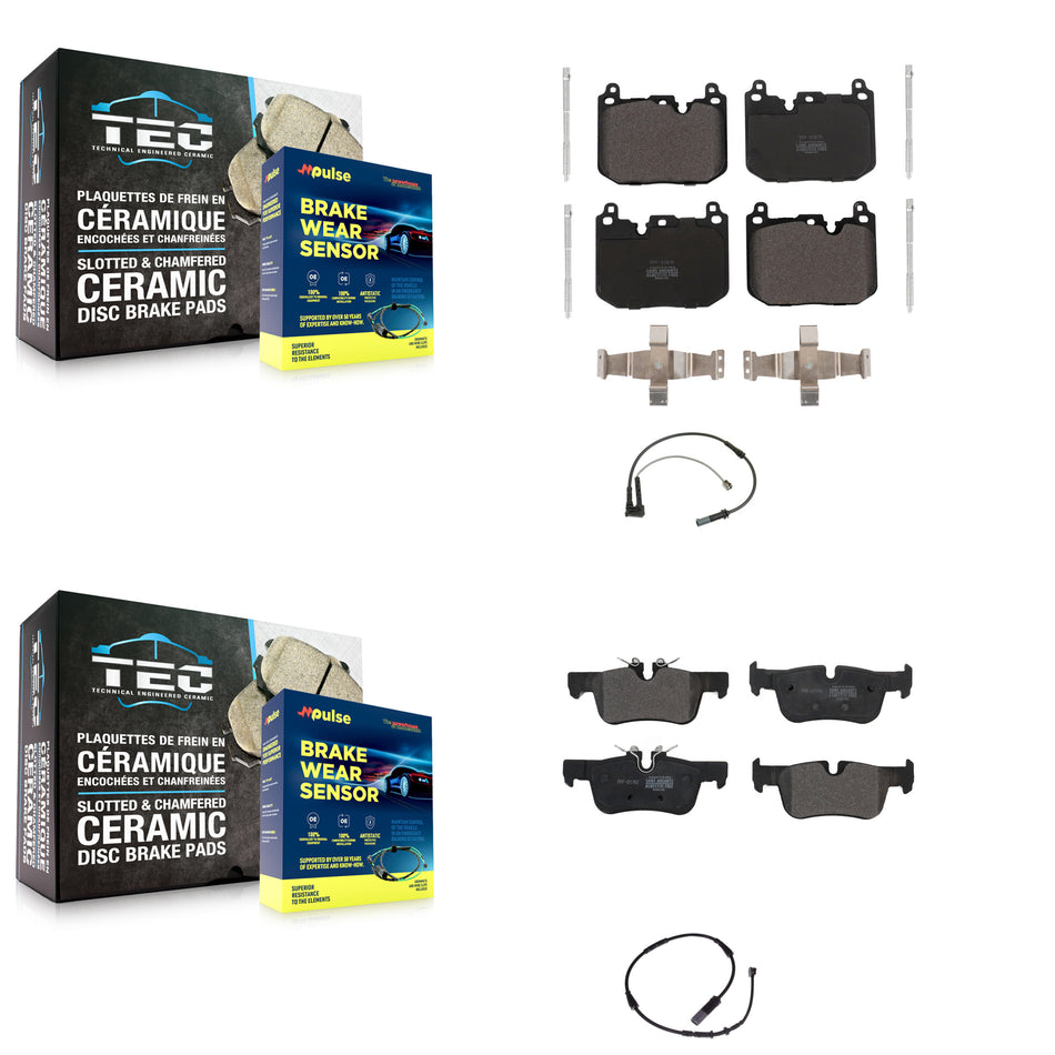 Front Rear Semi-Metallic Brake Pad And Wear Sensor Kit For Mini Cooper Countryman Clubman KPW-100017