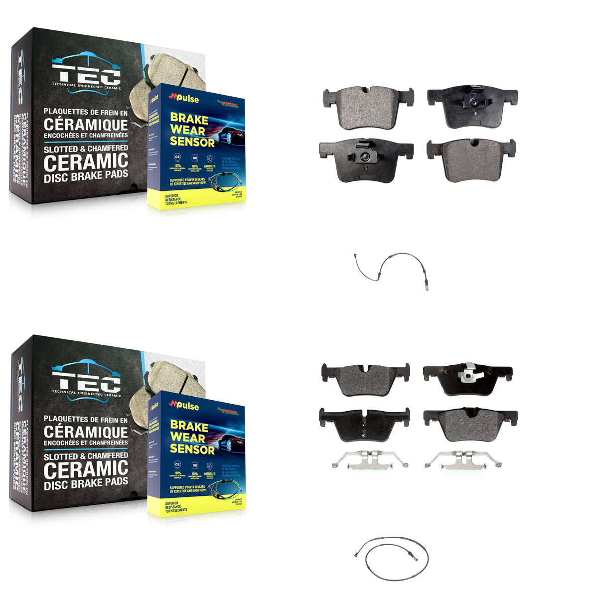 Front Rear Semi-Metallic Disc Brake Pad And Wear Sensor Kit For BMW 320i xDrive 328d 2.0L KPW-100020