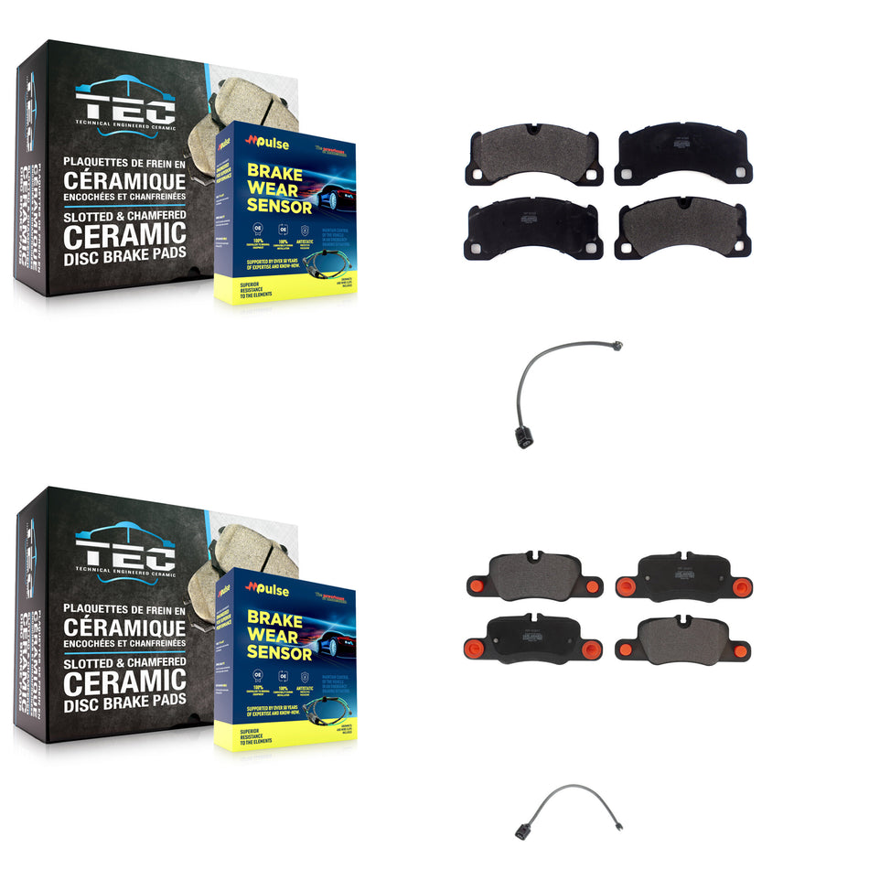 Front Rear Semi-Metallic Disc Brake Pad Wear Sensor Kit For Porsche Panamera with Harness KPW-100035