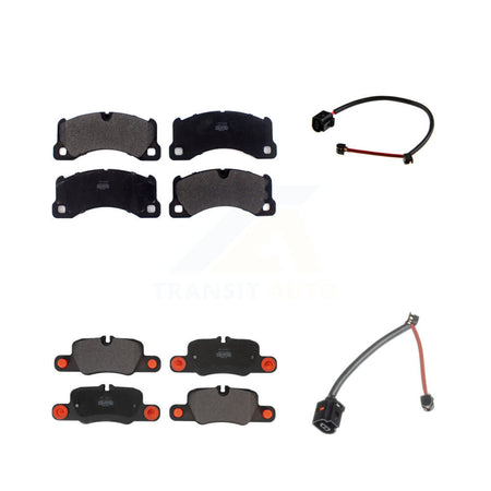 Front Rear Semi-Metallic Disc Brake Pads And Wear Sensors Kit For Porsche Panamera KPW-100036