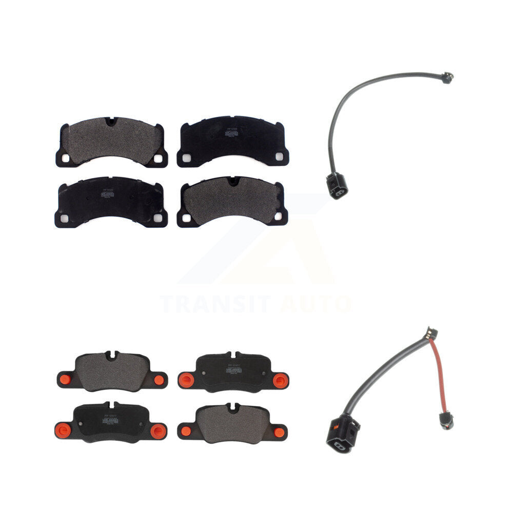 Front Rear Semi-Metallic Disc Brake Pads And Wear Sensors Kit For Porsche Panamera KPW-100037