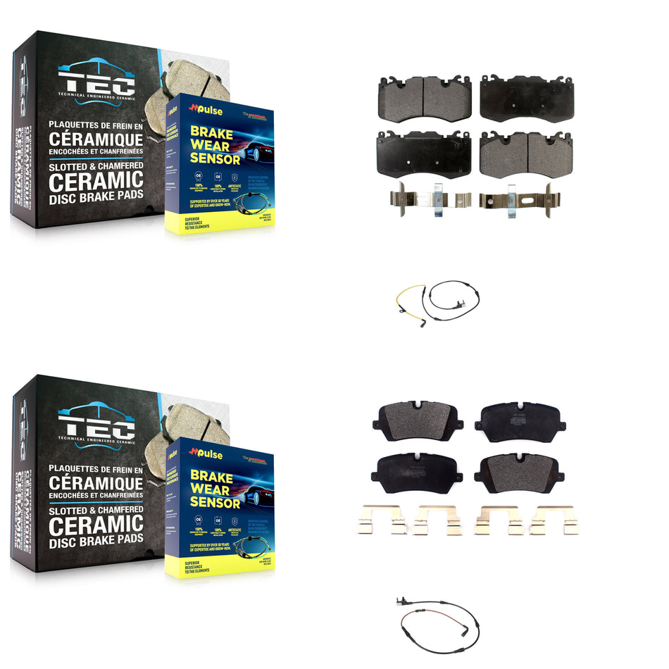 Front Rear Semi-Metallic Disc Brake Pads And Wear Sensors Kit For Land Rover Range Sport KPW-100050