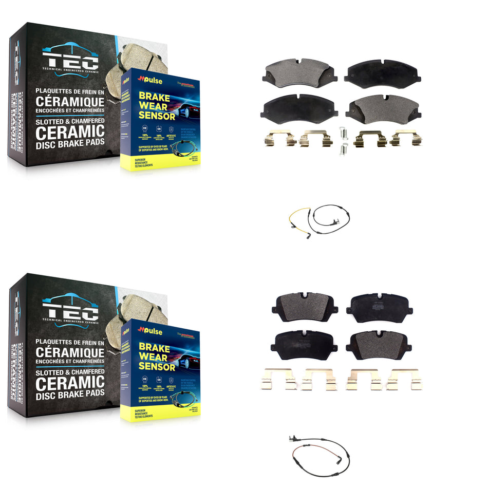 Front Rear Semi-Metallic Brake Pad & Wear Sensor Kit For Land Rover Range Sport Discovery KPW-100051