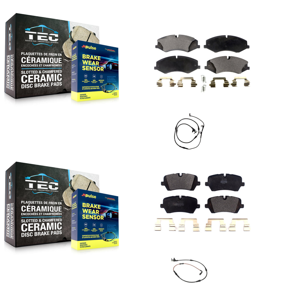 Front Rear Semi-Metallic Disc Brake Pads And Wear Sensors Kit For Land Rover Range Sport KPW-100052