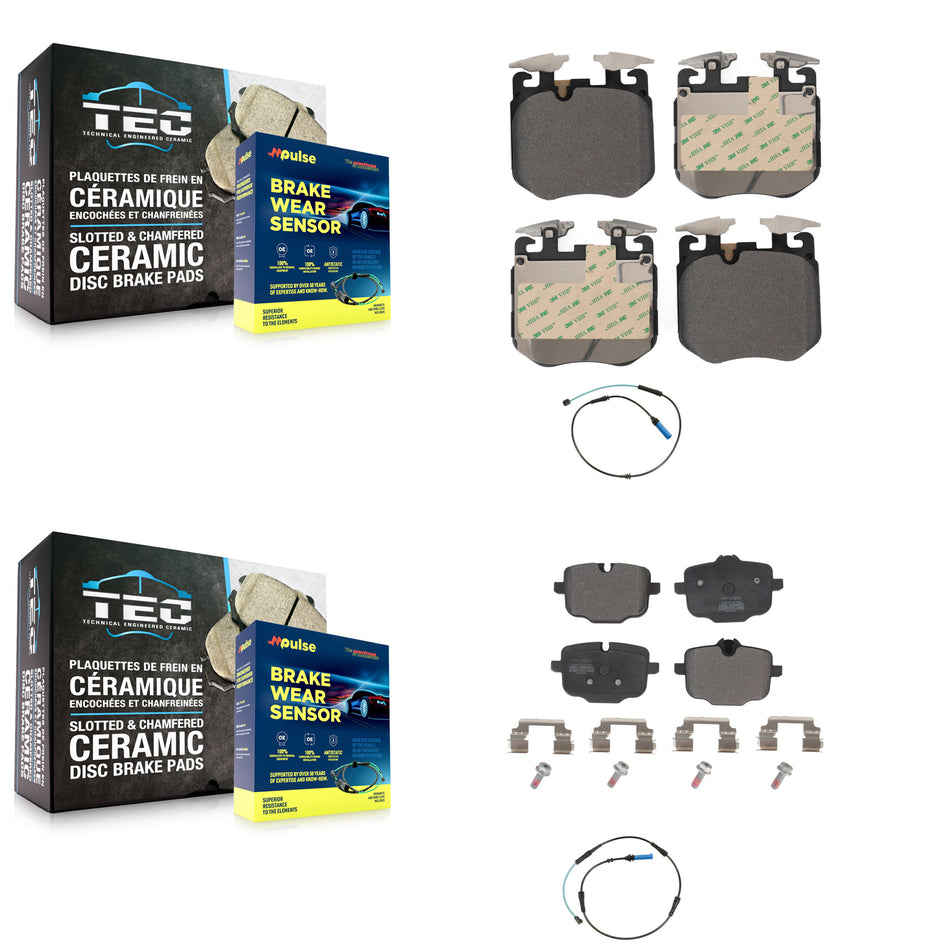 Front Rear Semi-Metallic Brake Pad Wear Sensor Kit For BMW 540i xDrive 750i M550i 740e B7 KPW-100054