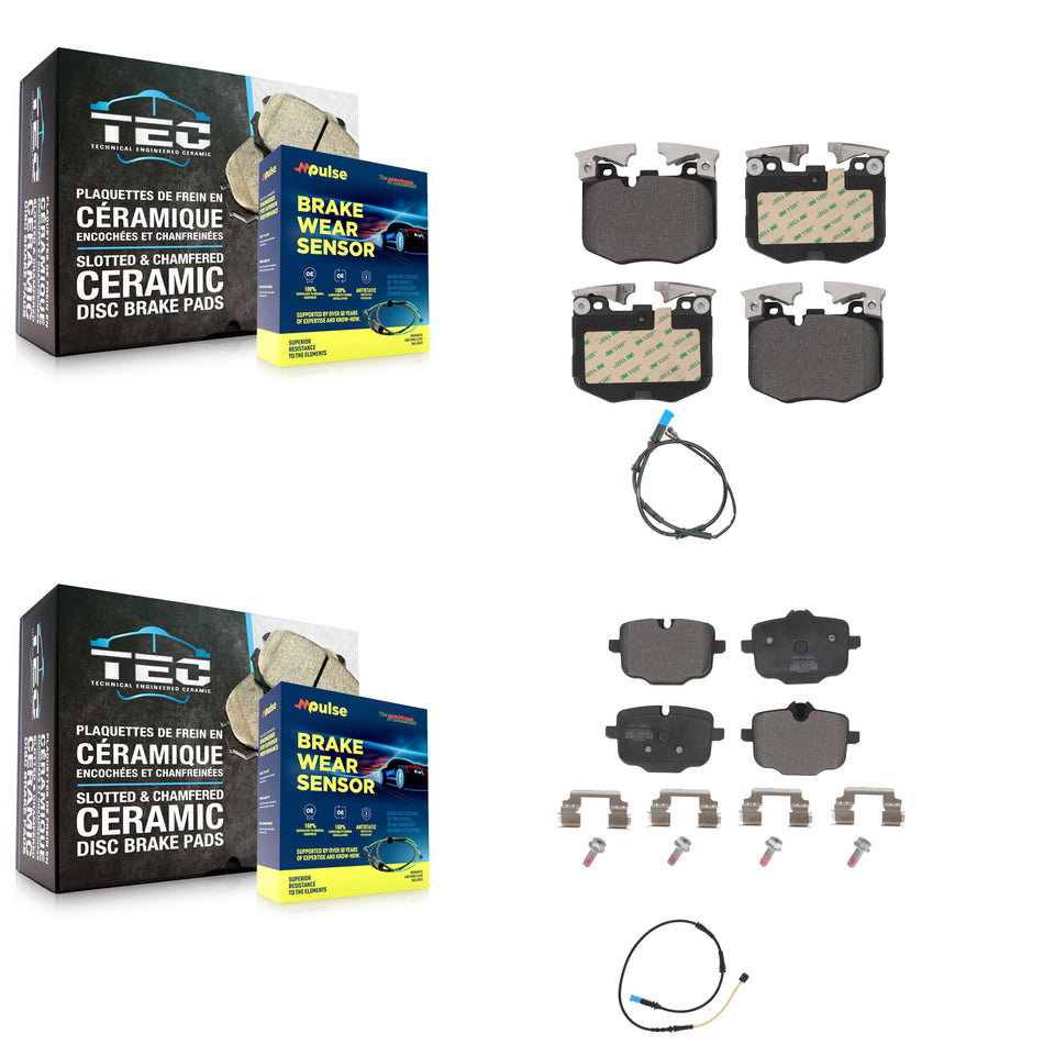 Front Rear Semi-Metallic Disc Brake Pads And Wear Sensors Kit For BMW X4 KPW-100056