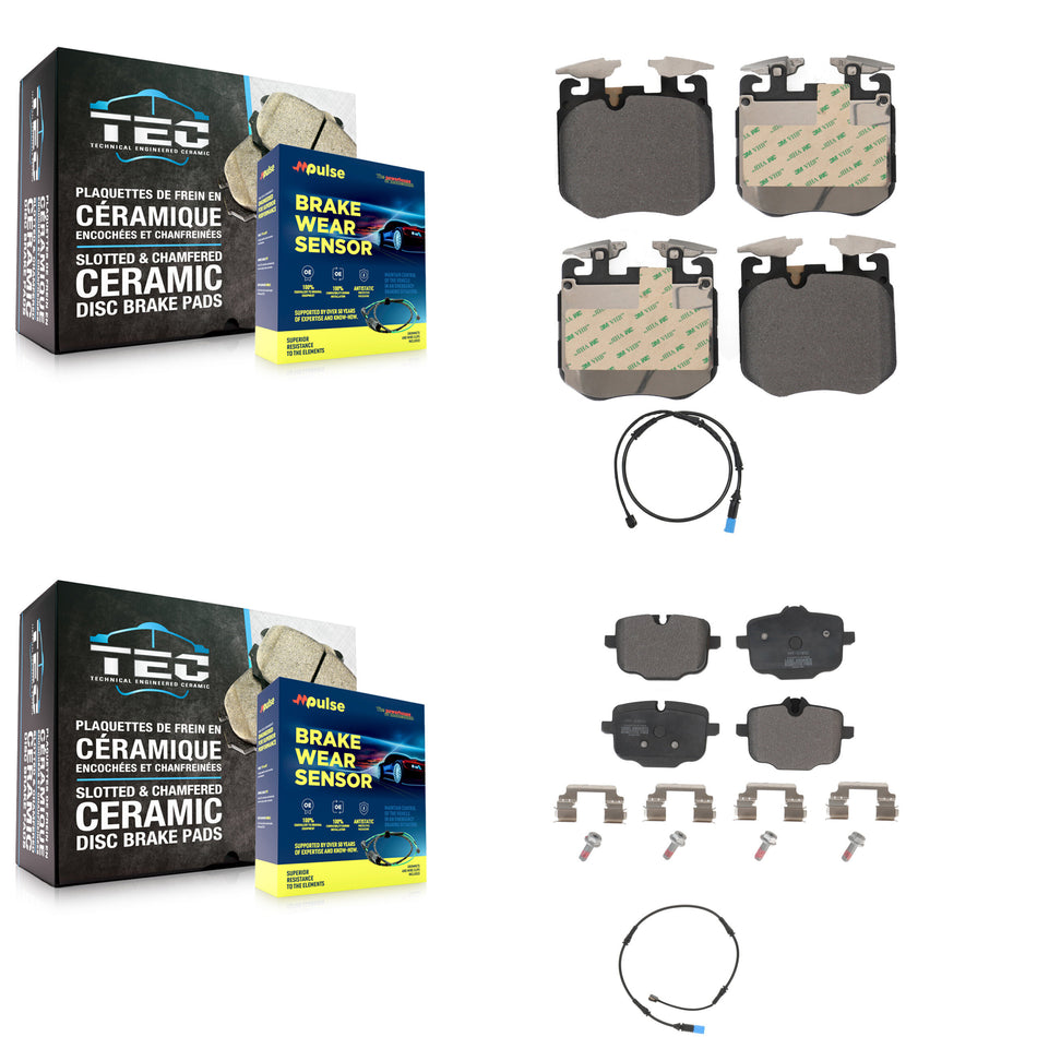 Front Rear Semi-Metallic Disc Brake Pads And Wear Sensors Kit For BMW X5 X7 X6 KPW-100058