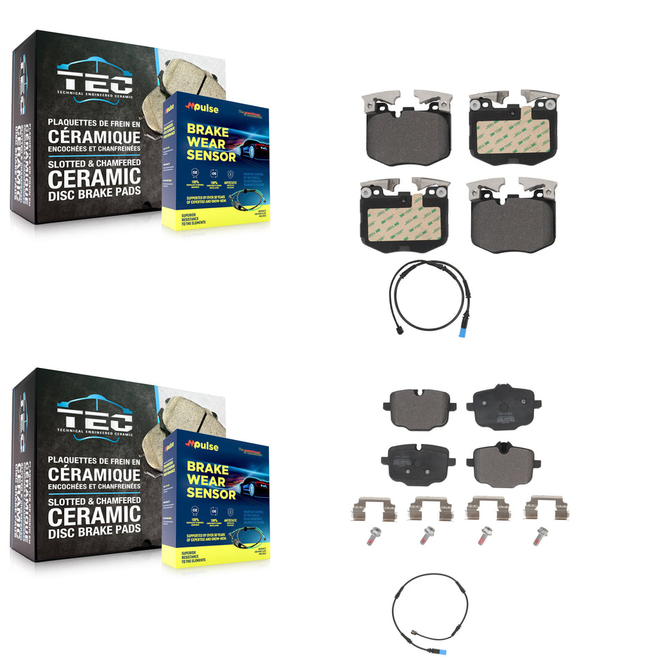 Front Rear Semi-Metallic Disc Brake Pads And Wear Sensors Kit For BMW X5 X7 KPW-100059