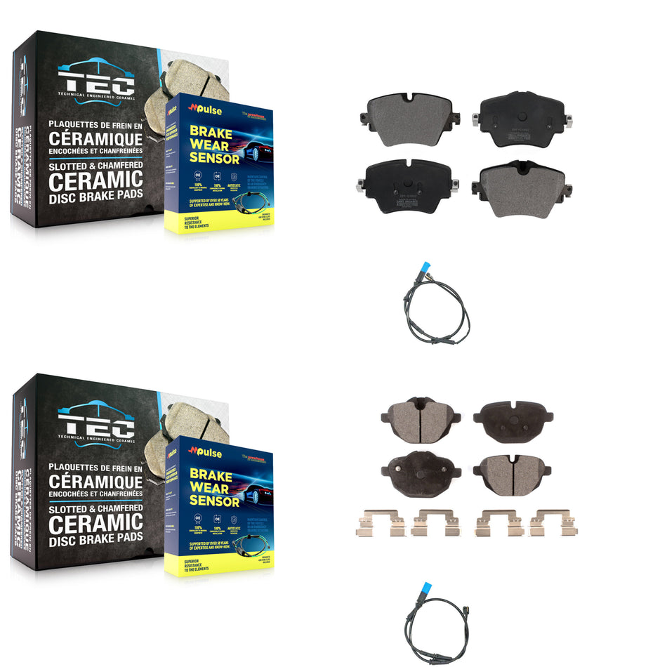 Front Rear Semi-Metallic Disc Brake Pads And Wear Sensors Kit For BMW X3 KPW-100060