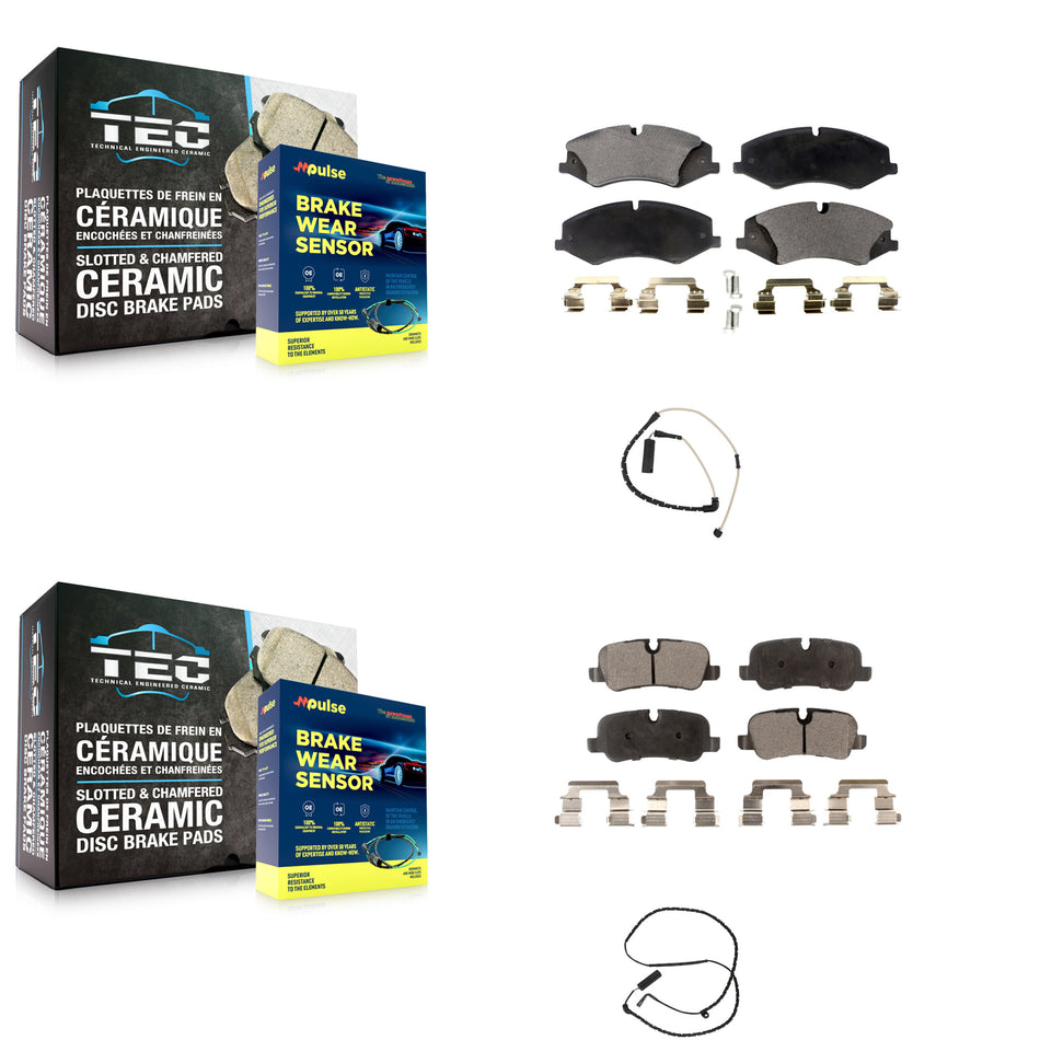 Front Rear Semi-Metallic Disc Brake Pads And Wear Sensors Kit For Land Rover Range KPW-100062