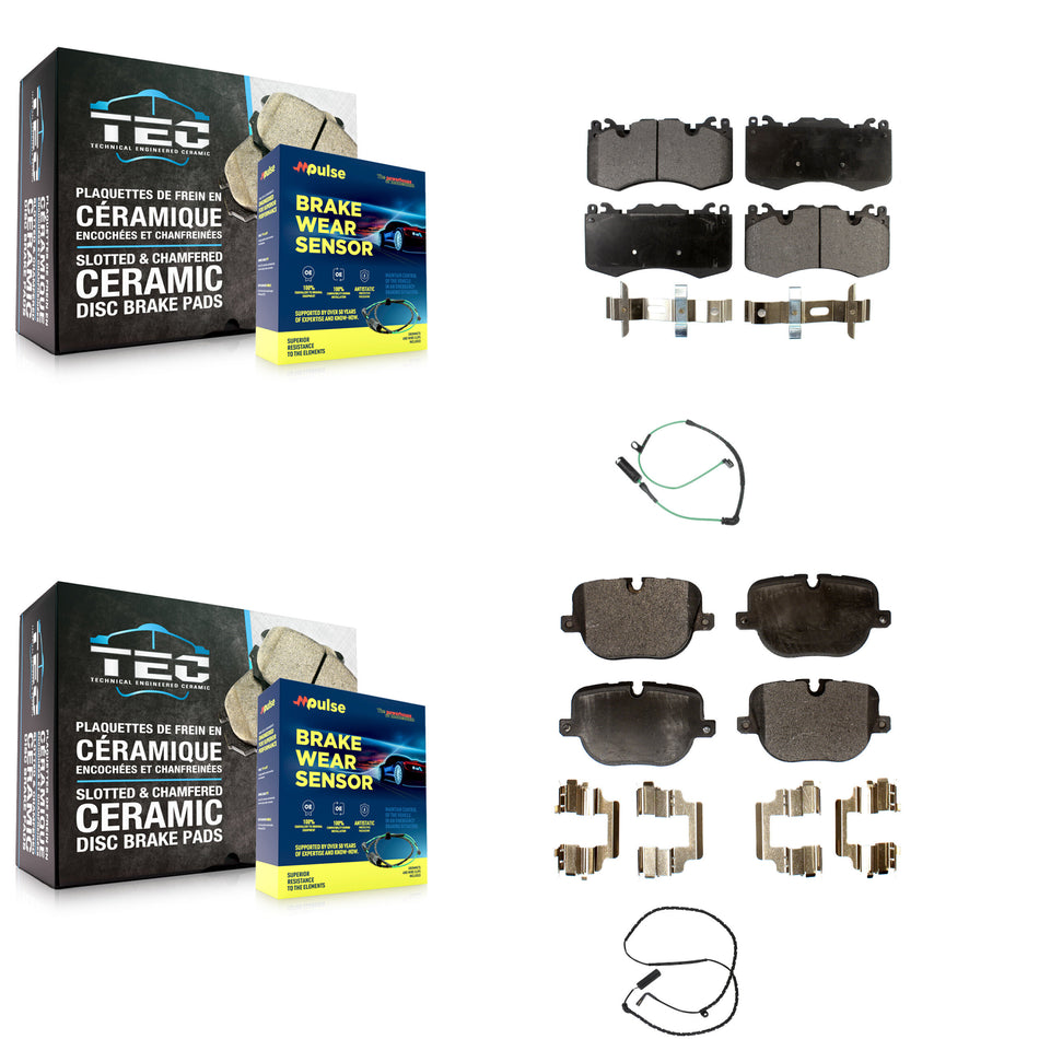 Front Rear Semi-Metallic Disc Brake Pads And Wear Sensors Kit For Land Rover Range KPW-100063