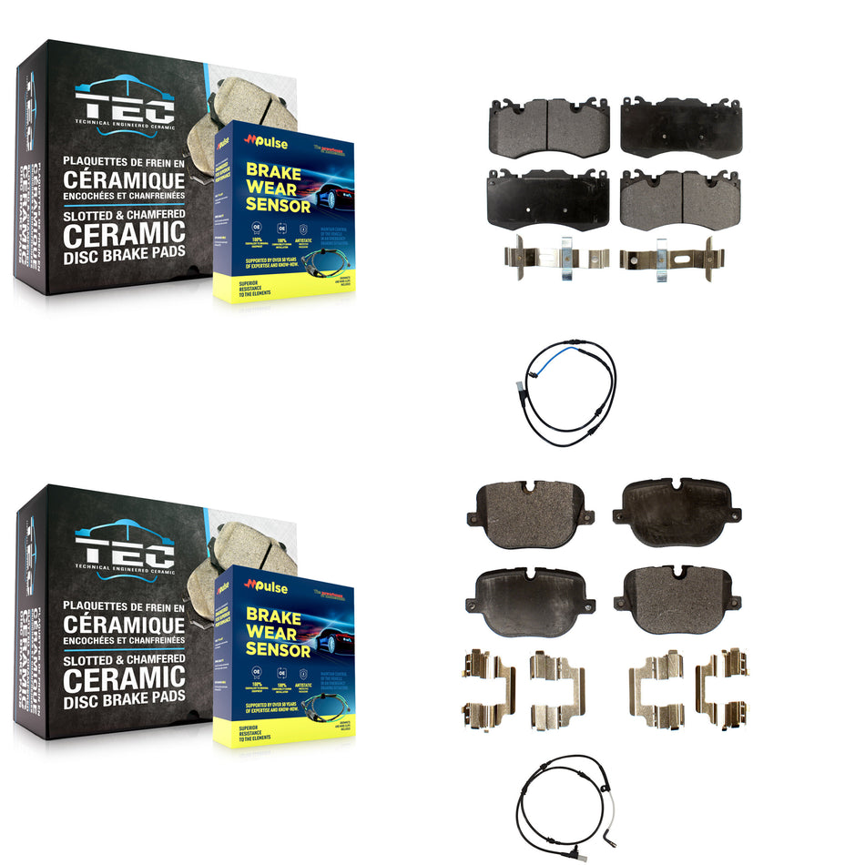 Front Rear Semi-Metallic Disc Brake Pads And Wear Sensors Kit For Land Rover Range Sport KPW-100065