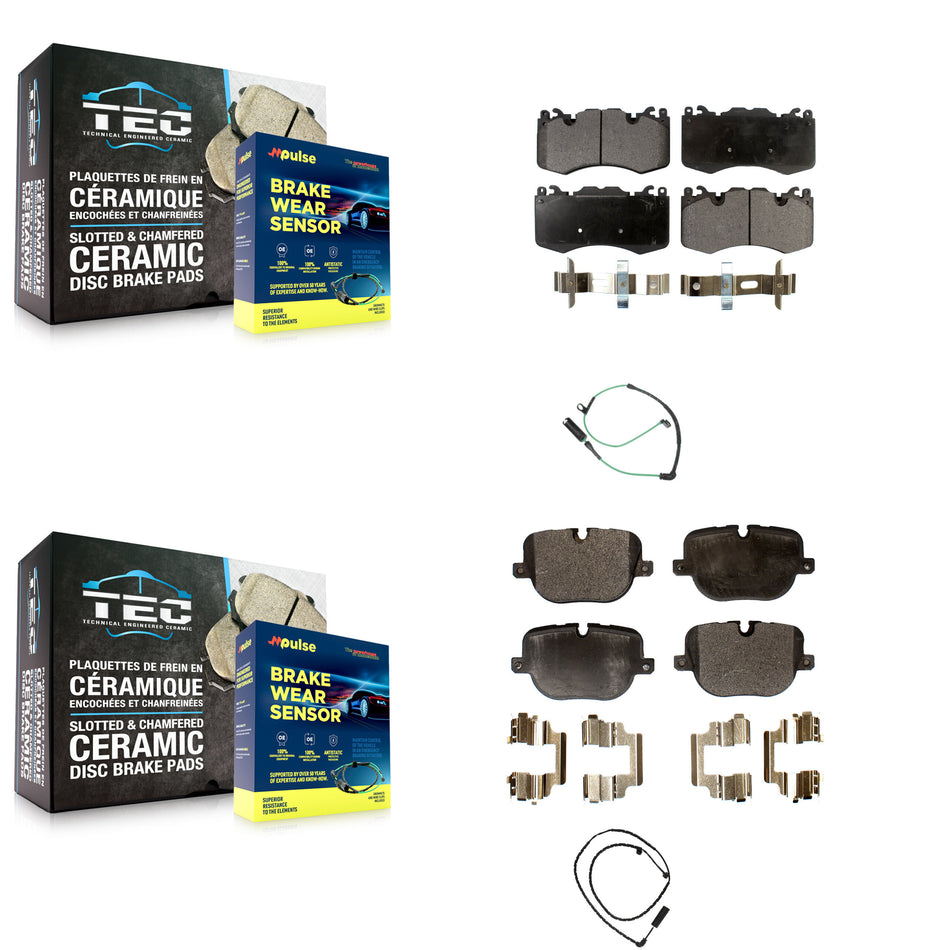 Front Rear Semi-Metallic Disc Brake Pads And Wear Sensors Kit For Land Rover Range KPW-100068